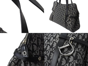 Christian Dior クリスチャンディオール トロッター ワンショルダーバッグ 06-BO-0016 キャンバス レザー ブラック ガリアーノ期 美品 中古 4b003274