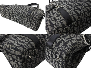 Christian Dior クリスチャンディオール トロッター ワンショルダーバッグ 06-BO-0016 キャンバス レザー ブラック ガリアーノ期 美品 中古 4b003274