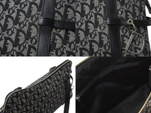 Load image into Gallery viewer, Christian Dior クリスチャンディオール トロッター ワンショルダーバッグ 06-BO-0016 キャンバス レザー ブラック ガリアーノ期 美品 中古 4b003274