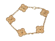 Load image into Gallery viewer, 極美品 ヴァンクリーフ&amp;アーペル ヴィンテージアルハンブラ 5モチーフ ブレスレット 750 YG イエローゴールド VCARO1IE00 中古 4b003281