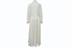 新品未使用 HERMES エルメス ROBE INSPI LONGUE CHEMISE シルクワンピース 4E0578DE9136 サイズ36 アイボリー 総柄 中古 4b003285
