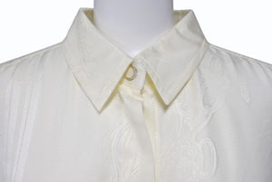 新品未使用 HERMES エルメス ROBE INSPI LONGUE CHEMISE シルクワンピース 4E0578DE9136 サイズ36 アイボリー 総柄 中古 4b003285