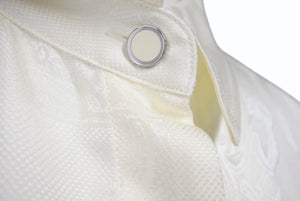 新品未使用 HERMES エルメス ROBE INSPI LONGUE CHEMISE シルクワンピース 4E0578DE9136 サイズ36 アイボリー 総柄 中古 4b003285