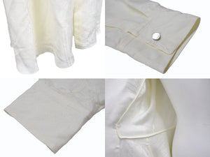 新品未使用 HERMES エルメス ROBE INSPI LONGUE CHEMISE シルクワンピース 4E0578DE9136 サイズ36 アイボリー 総柄 中古 4b003285