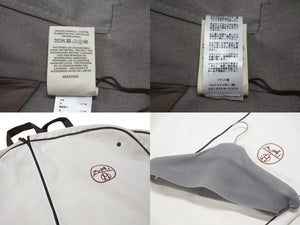 新品未使用 HERMES エルメス テーラードジャケット ダブル 4E0230DE サイズ34 セリエボタン ウール グレージュ 中古 4b003286
