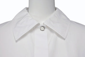 極美品 HERMES エルメス 長袖 比翼ボタンシャツ H4H0601DV9034 サイズ34 ホワイト コットンツイル ポケット刺繍 中古 4b003289