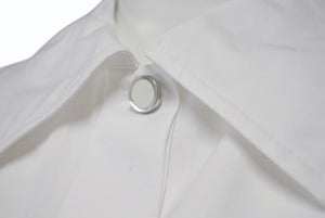 極美品 HERMES エルメス 長袖 比翼ボタンシャツ H4H0601DV9034 サイズ34 ホワイト コットンツイル ポケット刺繍 中古 4b003289