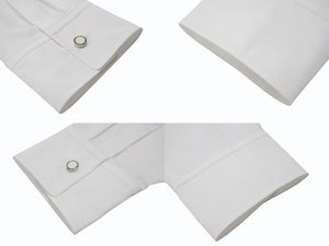 極美品 HERMES エルメス 長袖 比翼ボタンシャツ H4H0601DV9034 サイズ34 ホワイト コットンツイル ポケット刺繍 中古 4b003289