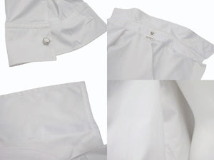 極美品 HERMES エルメス 長袖 比翼ボタンシャツ H4H0601DV9034 サイズ34 ホワイト コットンツイル ポケット刺繍 中古 4b003289