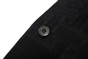 極美品 HERMES エルメス 総柄シルクシャツ 4E0603DC フランス製 シルク ブラック シルバー金具 サイズ36 中古 4b003290