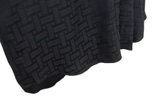 極美品 HERMES エルメス 総柄シルクシャツ 4E0603DC フランス製 シルク ブラック シルバー金具 サイズ36 中古 4b003290