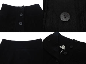 新品同様 HERMES エルメス Jupe boutonnee ジュプ ブートニア ニットスカート H4H2329D40234 カシミヤ ポリアミド ブラック サイズ34 中古 4b003291