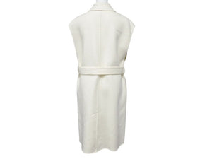 新品未使用 HERMES エルメス カシミヤ ロングベスト 4E0101DA サイズ34 ダブルフェイス アイボリー 中古 4b003297