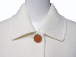 新品未使用 HERMES エルメス カシミヤ ロングベスト 4E0101DA サイズ34 ダブルフェイス アイボリー 中古 4b003297