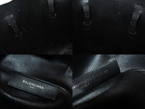 BALENCIAGA バレンシアガ エブリデイ トート XS 2WAY トートバッグ ショルダーバッグ 489813 レザー ブラック ホワイト 美品 中古 4b003303