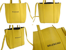 Load image into Gallery viewer, BALENCIAGA バレンシアガ エブリデイトート XXS 2WAY トートバッグ ハンドバッグ レザー イエロー ブラック 美品 中古 4b003304
