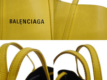 Load image into Gallery viewer, BALENCIAGA バレンシアガ エブリデイトート XXS 2WAY トートバッグ ハンドバッグ レザー イエロー ブラック 美品 中古 4b003304