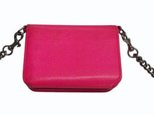 Load image into Gallery viewer, BALENCIAGA バレンシアガ チェーンミニウォレット 三つ折り財布 ショルダー レザー ピンク シルバー金具 美品 中古 4b003306