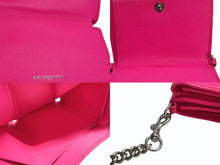 Load image into Gallery viewer, BALENCIAGA バレンシアガ チェーンミニウォレット 三つ折り財布 ショルダー レザー ピンク シルバー金具 美品 中古 4b003306