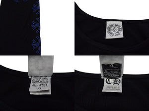 CHROME HEARTS クロムハーツ CHプラスホースシュー プリントタンクトップ ブラック ブルー サイズM 美品 中古 4b003343 