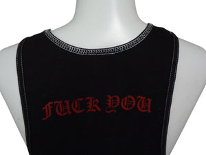 CHROME HEARTS クロムハーツ ダガー ホースシュー NYC限定 タンクトップ トップス コットン ブラック レッド サイズM 美品 中古 4b003344 