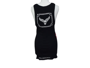 極美品 CHROME HEARTS クロムハーツ タンクトップ ノースリーブ サイズM FOTI フォティ スカルプリント ブラック 中古 4b003345 