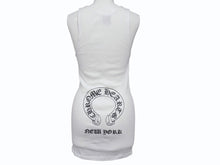 Load image into Gallery viewer, CHROME HEARTS クロムハーツ タンクトップ サイズM CHクロス ホースシュー プリント NEW YORK ホワイト 美品 中古 4b003347