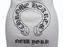 Load image into Gallery viewer, CHROME HEARTS クロムハーツ タンクトップ サイズM CHクロス ホースシュー プリント NEW YORK ホワイト 美品 中古 4b003347