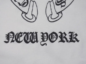 CHROME HEARTS クロムハーツ タンクトップ サイズM CHクロス ホースシュー プリント NEW YORK ホワイト 美品 中古 4b003347