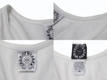 Load image into Gallery viewer, CHROME HEARTS クロムハーツ タンクトップ サイズM CHクロス ホースシュー プリント NEW YORK ホワイト 美品 中古 4b003347