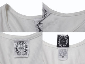 CHROME HEARTS クロムハーツ タンクトップ サイズM CHクロス ホースシュー プリント NEW YORK ホワイト 美品 中古 4b003347