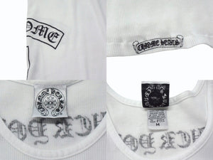 CHROME HEARTS クロムハーツ タンクトップ CHクロス ホースシューロゴ アメリカ製 コットン ブラック ホワイト サイズM 美品 中古 4b003349 