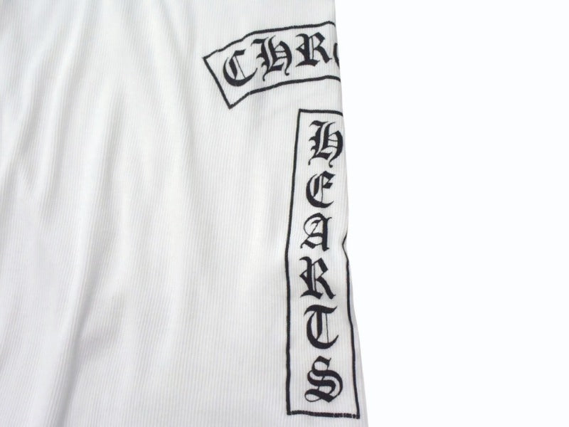 Chrome Hearts - CHROME HEARTS クロムハーツ タンクトップ CHクロス ホースシューロゴ アメリカ製 コットン ブラック ホワイト サイズM 美品 中古 4b003349 CHROME HEARTS クロムハーツ タンクトップ CHクロス ホース