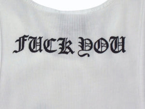 CHROME HEARTS クロムハーツ タンクトップ CHクロス ホースシューロゴ アメリカ製 コットン ブラック ホワイト サイズM 美品 中古 4b003349 