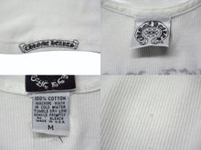 画像をギャラリービューアに読み込む, CHROME HEARTS クロムハーツ タンクトップ サイズM ケルティッククロススクロールラベルロゴ プリント ホワイト 美品 中古 4b003350 