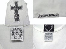 画像をギャラリービューアに読み込む, 極美品 CHROME HEARTS クロムハーツ タンクトップ サイズM ケルティッククロス スクロールラベル プリント ホワイト 中古 4b003351 