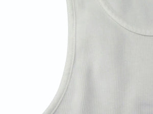 極美品 CHROME HEARTS クロムハーツ タンクトップ サイズM ケルティッククロス スクロールラベル プリント ホワイト 中古 4b003351 