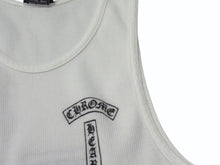 画像をギャラリービューアに読み込む, 極美品 CHROME HEARTS クロムハーツ タンクトップ サイズM ケルティッククロス スクロールラベル プリント ホワイト 中古 4b003351 