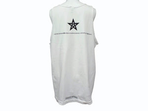 CHROME HEARTS クロムハーツ タンクトップ ノースリーブ 5Pスター USA製 コットン ホワイト ブラック サイズM 美品 中古 4b003352 