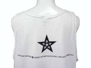 CHROME HEARTS クロムハーツ タンクトップ ノースリーブ 5Pスター USA製 コットン ホワイト ブラック サイズM 美品 中古 4b003352 