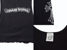 画像をギャラリービューアに読み込む, CHROME HEARTS クロムハーツ タンクトップ CHクロス ホースシューロゴ アメリカ製 コットン ブラック ホワイト サイズM 良品 中古 4b003353 