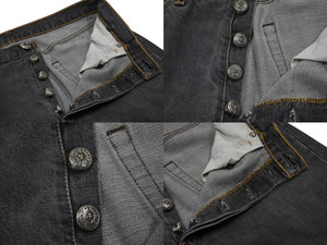 未使用 CHROME HEARTS クロムハーツ デニムパンツ ジーンズ サイズ33 Levi's リーバイス 501 クロスボール グレー 中古 4b003356 