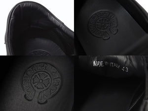 極美品 CHROME HEARTS クロムハーツ バレー スリッポン ダガー CHプラス レザーラバー サイズ43 シルバー金具 ブラック 中古 4b003358 
