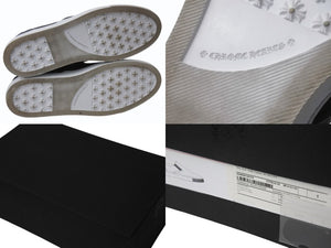 極美品 CHROME HEARTS クロムハーツ バレー スリッポン ダガー CHプラス レザーラバー サイズ43 シルバー金具 ブラック 中古 4b003358 