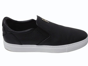 極美品 CHROME HEARTS クロムハーツ バレー スリッポン ダガー CHプラス レザーラバー サイズ43 シルバー金具 ブラック 中古 4b003358 