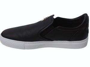 極美品 CHROME HEARTS クロムハーツ バレー スリッポン ダガー CHプラス レザーラバー サイズ43 シルバー金具 ブラック 中古 4b003358 