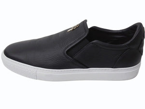 極美品 CHROME HEARTS クロムハーツ バレー スリッポン ダガー CHプラス レザーラバー サイズ43 シルバー金具 ブラック 中古 4b003358 