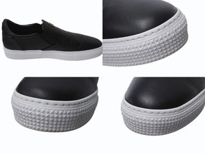 極美品 CHROME HEARTS クロムハーツ バレー スリッポン ダガー CHプラス レザーラバー サイズ43 シルバー金具 ブラック 中古 4b003358 