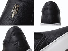 画像をギャラリービューアに読み込む, 極美品 CHROME HEARTS クロムハーツ バレー スリッポン ダガー CHプラス レザーラバー サイズ43 シルバー金具 ブラック 中古 4b003358 