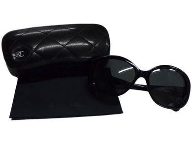 CHANEL シャネル キルティング ココマーク サングラス ブラック プラスチック 56☐17 5188 アイウェア 小物 ロゴ オーバル 美品 中古 4b003362